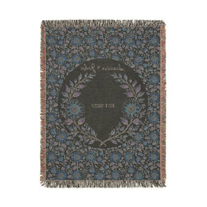 Personalized, Sunflower & Midnight Floral Woven Throw Blanket