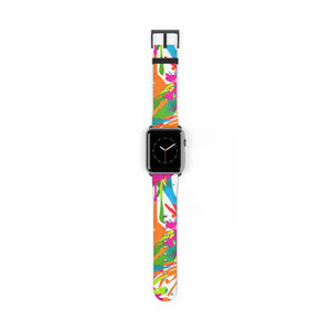 Color splash watch band, vibrant paint-splatter apple strap - bands