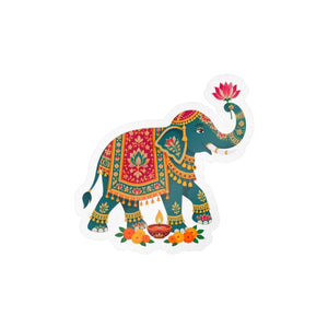 Decorative indian elephant kiss-cut vinyl decal - home decor decals