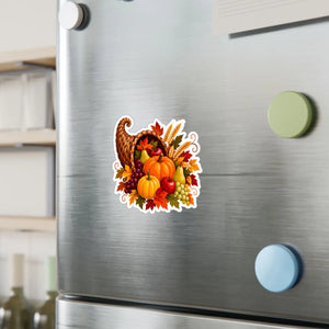 Thanksgiving harvest cornucopia kiss-cut vinyl decal - home decor decals