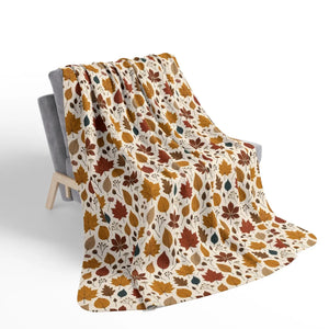 Autumn Leaves Sherpa Blanket — Cozy Fall Foliage Throw