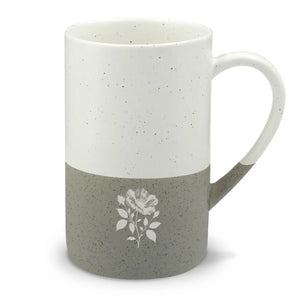 Engraved rose speckled ceramic mug - mugs