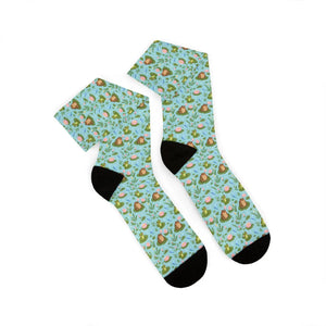 Frog Pond Pattern Socks — Cute Novelty Sublimation Crew Socks