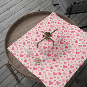 Pink heart wrapping paper roll – romantic valentine’s gift wrap