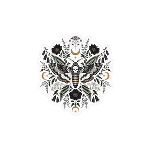 Gothic death’s head moth kiss-cut vinyl decal - home decor decals