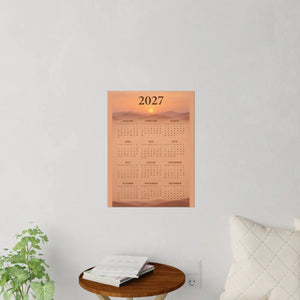 Desert sunset 2027 wall decal calendar by DipaliZ in terracotta and cream