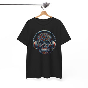 Skull with headphones, Unisex Heavy Cotton Tee