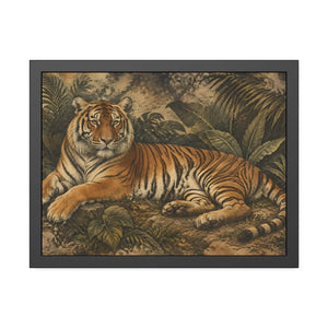 Framed paper poster – resting tiger in tropical jungle - posters