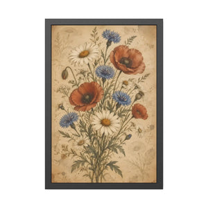 Framed paper poster – vintage wildflower botanical floral wall art - posters