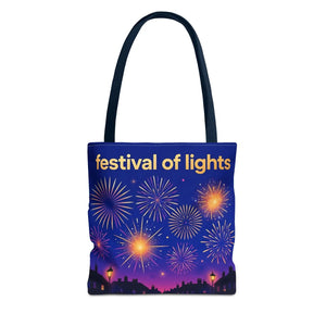 Navy colourway of the DipaliZ festival of lights night market tote