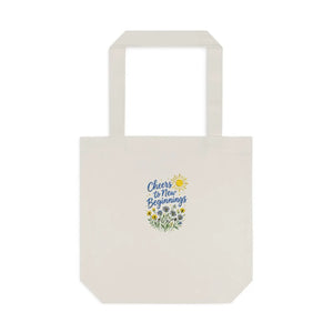 Personalized, Embroidered 'Cheers to New Beginnings' Floral Tote