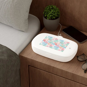 Pastel floral uv phone sanitizer & wireless charging pad - chargers