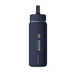 20oz Mini Water Bottle — Sleek White Straw Bottle with custom name and year 'JD 2012' Vertical Text