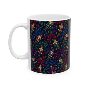 Festive nutcracker pattern ceramic mug - mugs