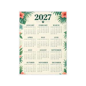 DipaliZ tropical calendar decal framing the year grid in deep green fronds