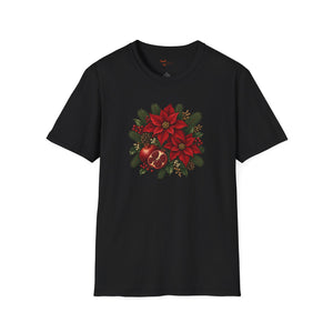 Christmas Poinsettia Floral T-Shirt
