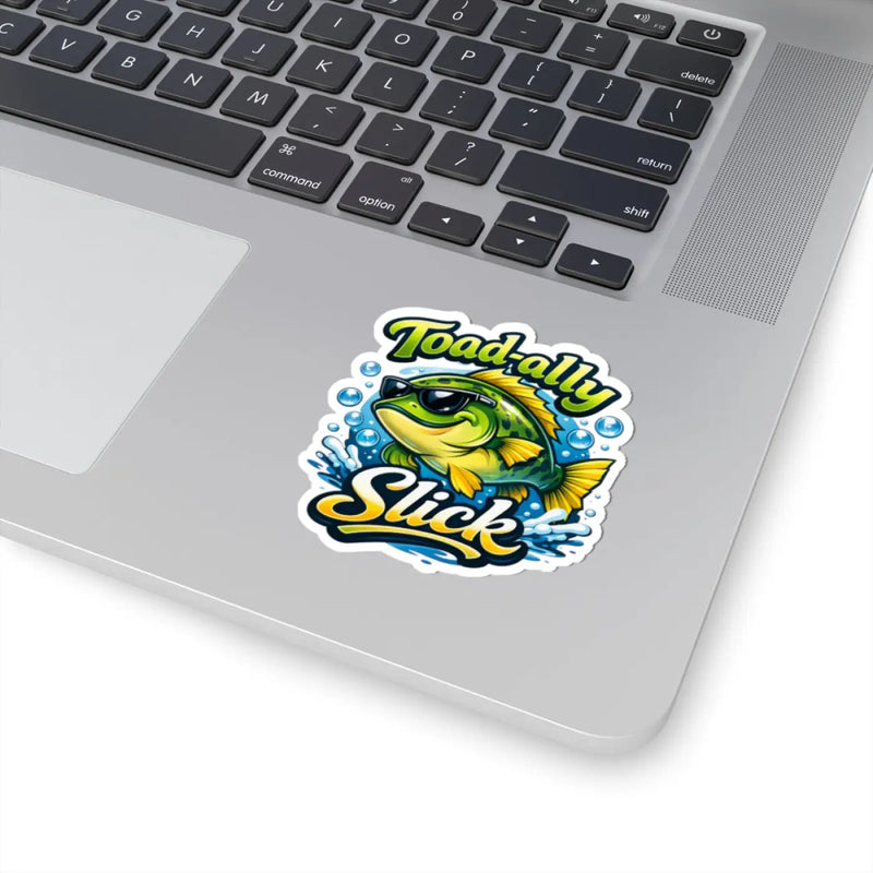 Toad-ally Slick Fish Sticker — Funny Sunglasses Bass Kiss-Cut Decal