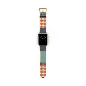 Matte hardware options for the DipaliZ green and terracotta watch band