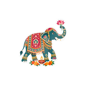 Decorative indian elephant kiss-cut vinyl decal - home decor decals