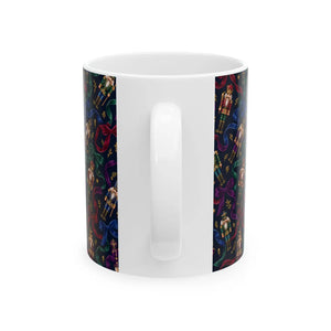 Festive nutcracker pattern ceramic mug - mugs