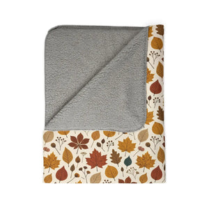 Autumn Leaves Sherpa Blanket — Cozy Fall Foliage Throw