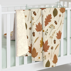 Autumn Leaves Sherpa Blanket — Cozy Fall Fleece Throw