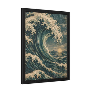 Framed ocean wave poster wall art - posters