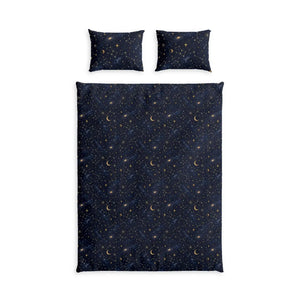 Duvet Cover Set — Midnight Moon & Star Cotton Bedding