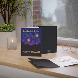 Personalized, Happy Diwali Greeting Card — Festival of Lights Fireworks Design
