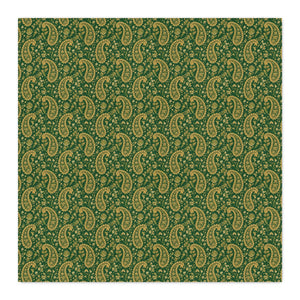 Green Paisley Spun Polyester Fabric by the Yard – Floral Paisley Print Cotton-Look Yardage