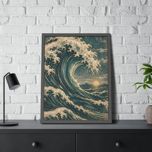 Framed ocean wave poster wall art - posters