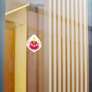 Lotus diya kiss-cut vinyl decal for diwali - home decor decals