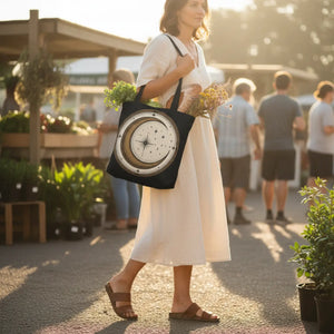 Celestial Crescent Moon Tote Bag – Vintage Starry Night AOP Canvas