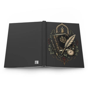 Vintage Quill & Pocket Watch Hardcover Journal