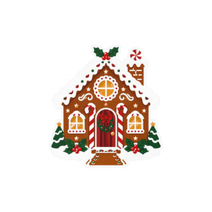 Gingerbread house christmas kiss-cut vinyl decal - home decor decals