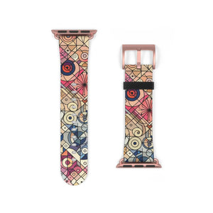 Geometric Floral Mosaic Watch Band – Colorful Vintage Art Pattern