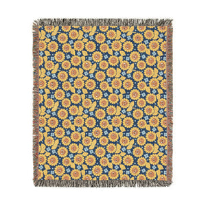 Boho Floral Woven Blanket