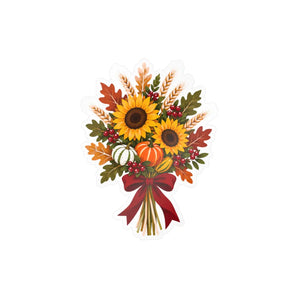 Autumn sunflower bouquet kiss-cut vinyl decal - home decor decals