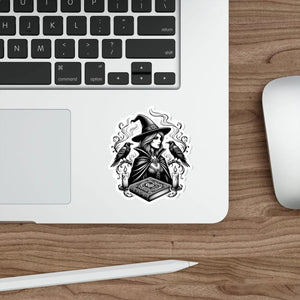 DipaliZ witch and ravens grimoire die-cut sticker on durable vinyl