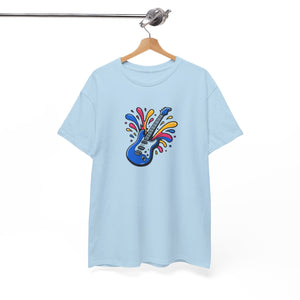 Musical instrument, with splashes of color, Unisex Heavy Cotton Tee