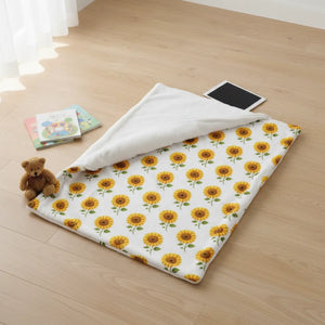 Sunflower Pattern Minky Sleeping Bag – Plush Floral Nap Sack for Kids & Toddlers