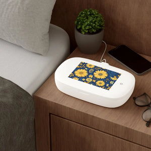 Sunflower pattern uv phone sanitizer & wireless charging pad - chargers