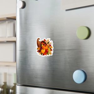 Thanksgiving harvest cornucopia kiss-cut vinyl decal - home decor decals