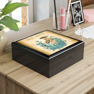 Aquarius zodiac jewelry box with water bearer design - boxes
