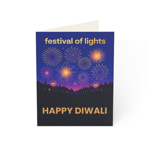 Personalized, Happy Diwali Greeting Card — Festival of Lights Fireworks Design