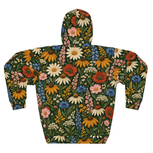Floral wildflower garden pullover hoodie - hoodies