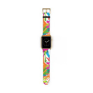 Color splash watch band, vibrant paint-splatter apple strap - bands
