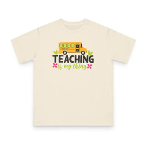 Teacher T-Shirt - "Teaching Is My Thing" School Bus Design