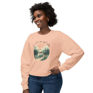 “good things are ahead” scenic cabin sweatshirt - sweatshirts