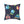 A square throw pillow featuring a dark navy blue background with a colorful cartoon pattern of sleeping raccoons wearing sunglasses and holding umbrellas, shown on a clean white background.